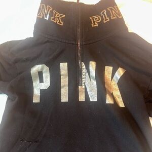 Size small pink Victoria’s Secret crewneck sweatshirt with gold sequin
